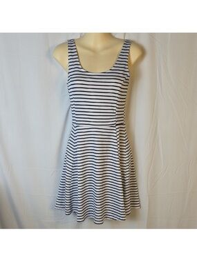 Divided striped skater fit n flare dress 6 S